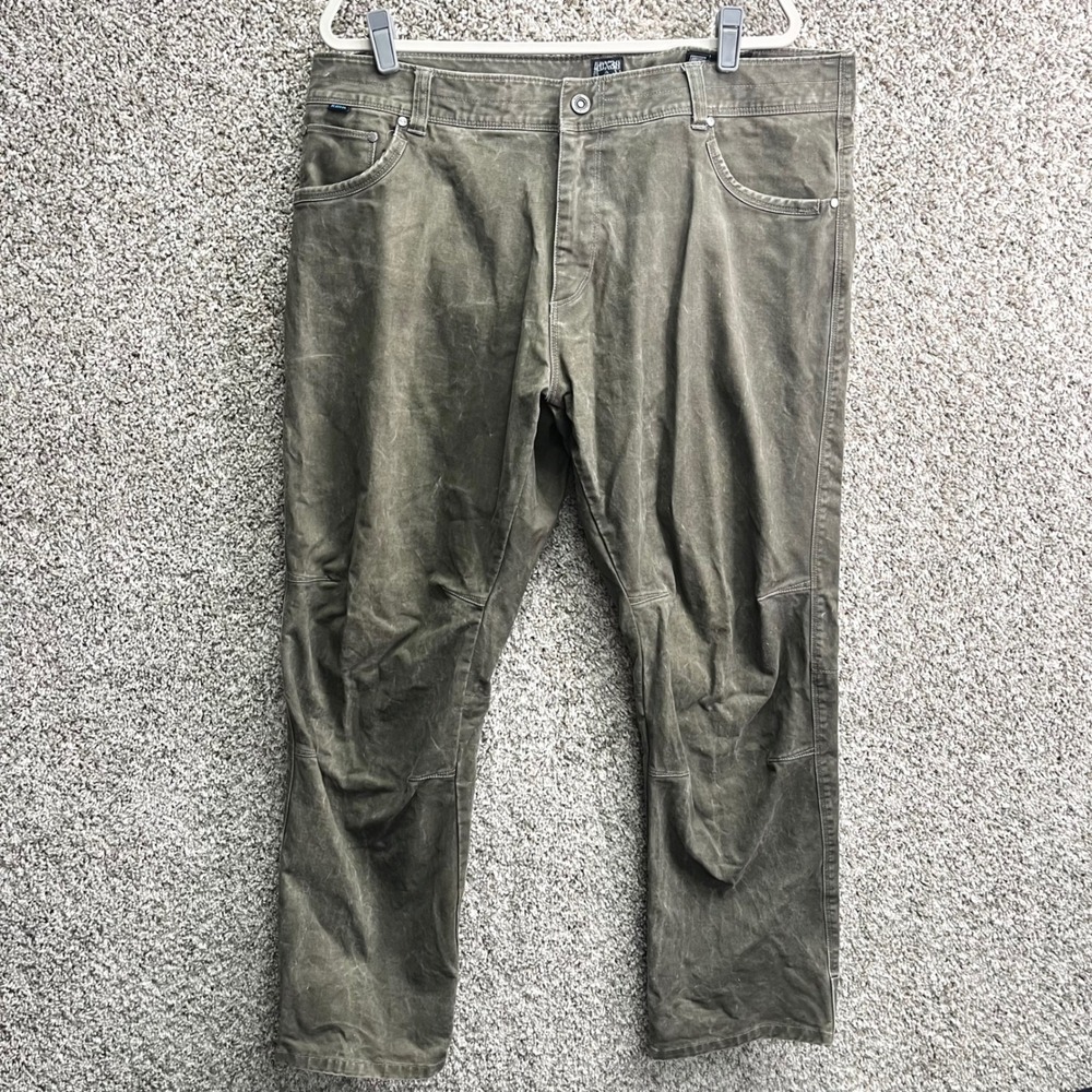 KUHL Pants Men's 40x30 Olive Green Vintage Patina Dye Rydr